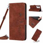 For Infinix Note 12/12 Pro Skin Feel Heart Pattern Leather Phone Case with Lanyard(Brown) - 1