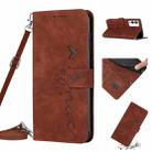 For Infinix Note 12i Skin Feel Heart Pattern Leather Phone Case with Lanyard(Brown) - 1