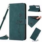 For Infinix Note 12i Skin Feel Heart Pattern Leather Phone Case with Lanyard(Green) - 1