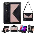 For iPad Pro 11 2021 / 2020 Envelope Color Matching Horizontal Flip PU Leather Tablet Case with Card Slots & Pen Slots & Holder & Wallet & Photo Frame & Shoulder Strap(Black + Rose Gold) - 1