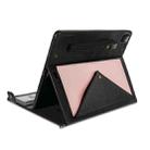 For iPad Pro 12.9 2021 / 2020 Envelope Color Matching Horizontal Flip PU Leather Tablet Case with Card Slots & Pen Slots & Holder & Wallet & Photo Frame & Shoulder Strap(Black + Rose Gold) - 5