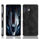 For Xiaomi Redmi K50 Gaming Sewing Cow Pattern Skin PC + PU + TPU Case(Black) - 1