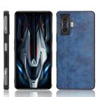 For Xiaomi Redmi K50 Gaming Sewing Cow Pattern Skin PC + PU + TPU Case(Blue) - 1