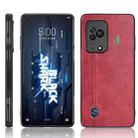 For Xiaomi Black Shark 5 Sewing Cow Pattern Skin PC + PU + TPU Case(Red) - 1