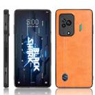 For Xiaomi Black Shark 5 Sewing Cow Pattern Skin PC + PU + TPU Case(Orange) - 1