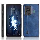 For Xiaomi Black Shark 5 Sewing Cow Pattern Skin PC + PU + TPU Case(Blue) - 1