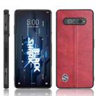 For Xiaomi Black Shark 5 RS Sewing Cow Pattern Skin PC + PU + TPU Case(Red) - 1