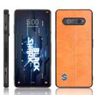 For Xiaomi Black Shark 5 RS Sewing Cow Pattern Skin PC + PU + TPU Case(Orange) - 1