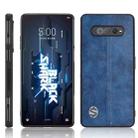 For Xiaomi Black Shark 5 RS Sewing Cow Pattern Skin PC + PU + TPU Case(Blue) - 1