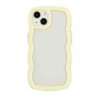 For iPhone 14 Candy Color Wave TPU Clear PC Phone Case(Yellow) - 1