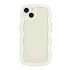 For iPhone 14 Plus  Candy Color Wave TPU Clear PC Phone Case(White) - 1