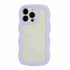 For iPhone 14 Pro Candy Color Wave TPU Clear PC Phone Case(Purple) - 1