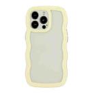 For iPhone 14 Pro Max Candy Color Wave TPU Clear PC Phone Case(Yellow) - 1