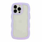 For iPhone 15 Pro Max Candy Color Wave TPU Clear PC Phone Case(Purple) - 1