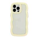 For iPhone 15 Pro Candy Color Wave TPU Clear PC Phone Case(Yellow) - 1