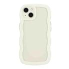 For iPhone 15 Plus Candy Color Wave TPU Clear PC Phone Case(White) - 1