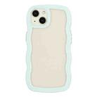 For iPhone 15 Plus Candy Color Wave TPU Clear PC Phone Case(Green) - 1