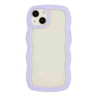 For iPhone 15 Plus Candy Color Wave TPU Clear PC Phone Case(Purple) - 1