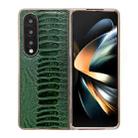 For Samsung Galaxy Z Fold4 5G Genuine Leather Weilai Series Nano Plating Phone Case(Green) - 1