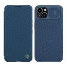 For iPhone 14 NILLKIN QIN Series Pro Leather Phone Case(Blue) - 1