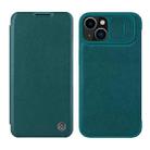 For iPhone 14 Plus  NILLKIN QIN Series Pro Leather Phone Case(Green) - 1