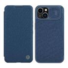 For iPhone 14 Plus  NILLKIN QIN Series Pro Leather Phone Case(Blue) - 1