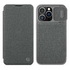 For iPhone 14 Pro NILLKIN QIN Series Pro Leather Phone Case(Grey) - 1