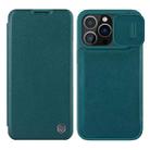 For iPhone 14 Pro NILLKIN QIN Series Pro Leather Phone Case(Green) - 1