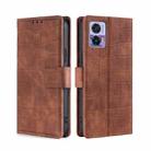 For Motorola Edge 30 Neo Skin Feel Crocodile Magnetic Clasp Leather Phone Case(Brown) - 1