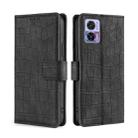 For Motorola Edge 30 Neo Skin Feel Crocodile Magnetic Clasp Leather Phone Case(Black) - 1