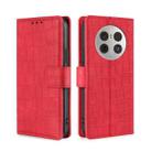 For Huawei Mate 50 Pro Skin Feel Crocodile Magnetic Clasp Leather Phone Case(Red) - 1