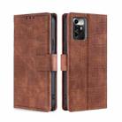 For ZTE Blade A72 5G Skin Feel Crocodile Magnetic Clasp Leather Phone Case(Brown) - 1