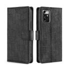 For ZTE Blade A72 5G Skin Feel Crocodile Magnetic Clasp Leather Phone Case(Black) - 1