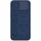 For iPhone 14 NILLKIN QIN Series Pro Crazy Horse Texture Leather Case(Blue) - 1