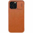 For iPhone 14 Pro NILLKIN QIN Series Pro Crazy Horse Texture Leather Case(Brown) - 1