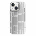 For iPhone 14 3D Ice Cubes Liquid Silicone Phone Case(Silver) - 1