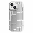 For iPhone 14 Plus  3D Ice Cubes Liquid Silicone Phone Case(Silver) - 1