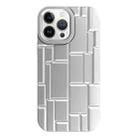 For iPhone 13 Pro Max  3D Ice Cubes Liquid Silicone Phone Case(Silver) - 1