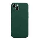 For iPhone 14 Straight Edge Solid Color TPU Shockproof Phone Case(Dark Night Green) - 1