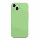 For iPhone 14 Straight Edge Solid Color TPU Shockproof Phone Case(Matcha Green) - 1