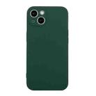 For iPhone 14 Plus  Straight Edge Solid Color TPU Shockproof Phone Case(Dark Night Green) - 1