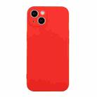 For iPhone 14 Plus  Straight Edge Solid Color TPU Shockproof Phone Case(Red) - 1