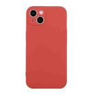 For iPhone 14 Plus  Straight Edge Solid Color TPU Shockproof Phone Case(Hawthorn Red) - 1