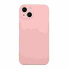 For iPhone 14 Plus  Straight Edge Solid Color TPU Shockproof Phone Case(Light Pink) - 1