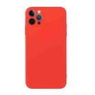 For iPhone 14 Pro Straight Edge Solid Color TPU Shockproof Phone Case(Red) - 1