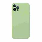 For iPhone 14 Pro Max Straight Edge Solid Color TPU Shockproof Phone Case(Matcha Green) - 1