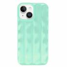 For iPhone 14 3D Stripe TPU Phone Case(Mint Green) - 1