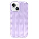 For iPhone 14 3D Stripe TPU Phone Case(Purple) - 1