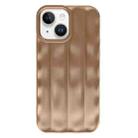 For iPhone 14 3D Stripe TPU Phone Case(Chocolate Color) - 1