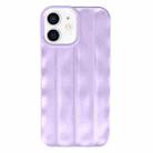 For iPhone 12 / 12 Pro 3D Stripe TPU Phone Case(Purple) - 1